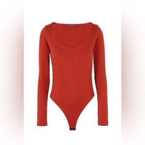 Brick red body suit